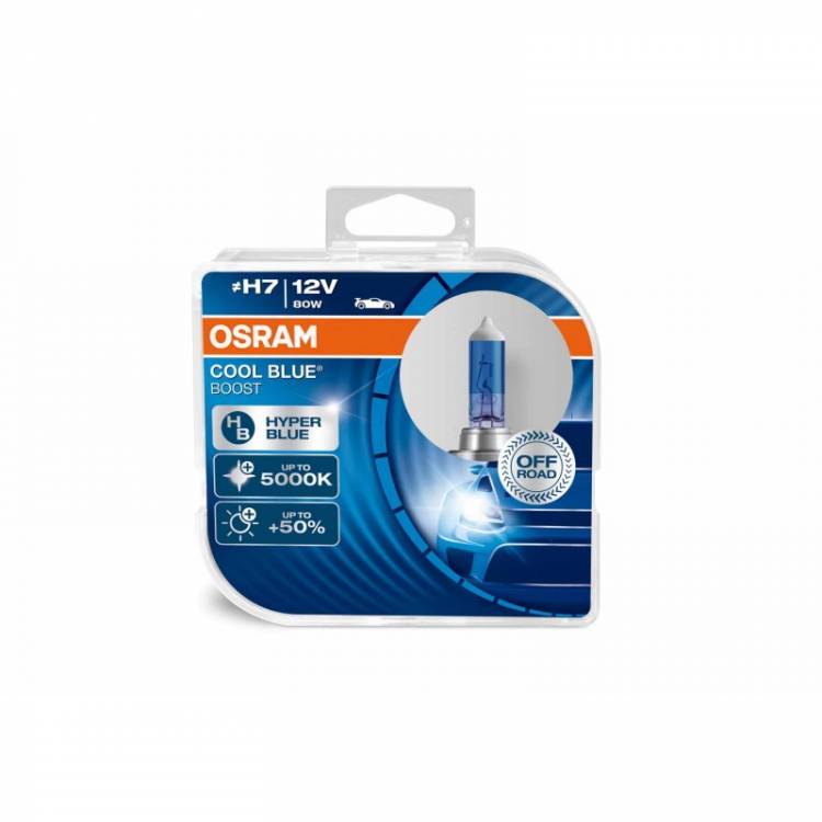 Лампа H7 12V 80W COOL BLUE 5000K +50% "OFF ROAD" OSRAM