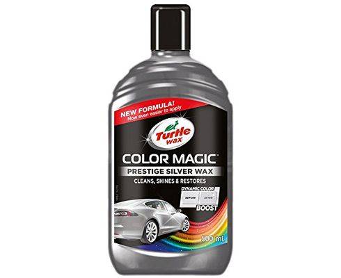 Полироль кузова цветной серебристый 500мл воском Turtle wax