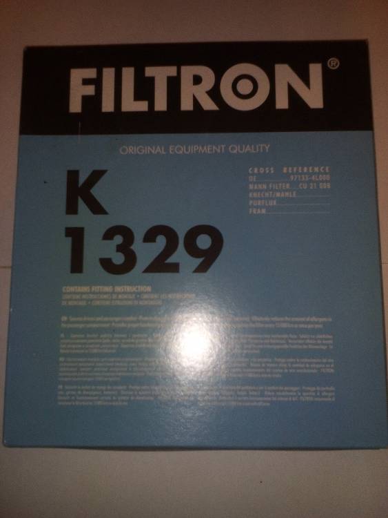 Фильтр салонный Huyndai Solaris 10> Kia Rio 12> K1329 Filtron