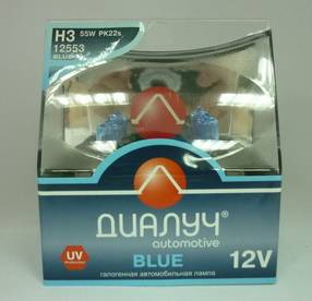 Лампа ДиаЛУЧ H3-12- 55 ярко-белая набор из 2шт (6/60)