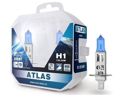 Лампа AVS H1-12-55 +50% 5000К Atlas набор из 2шт
