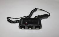 Разветвитель прикуривателя 3 гнезда черный (REXANT)