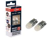 Лампа светодиодная 12V T10 бесцок. 1 диод LED белая, 150Lm, 5000К (W5W) набор 2шт