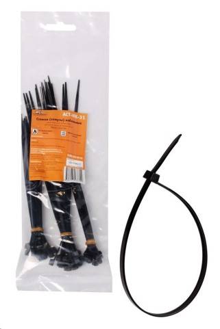 Хомут-стяжка набор 60 шт. черная (2,5*100мм-20шт/3,6*150мм-20шт/3,6*200мм-20шт) (Airline)