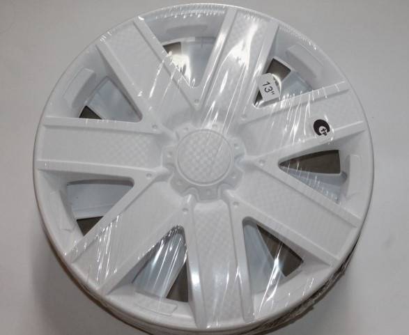 Колпак колеса 13" ГАЛАКСИ белый глянец карбон из 2шт (LION)