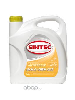 Антифриз Sintec "Gold -40" G-12 (5 кг.) желтый