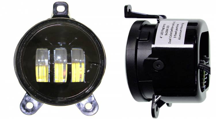 Фара светодиодная дополнительная 3 LED 30W 10-30V 90*90*72 белый/желтый, встраиваемая 2шт.