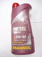 MANNOL Масло моторное Turbo Diesel SAE 5W40 ( 1л) 7904 (синтетика)