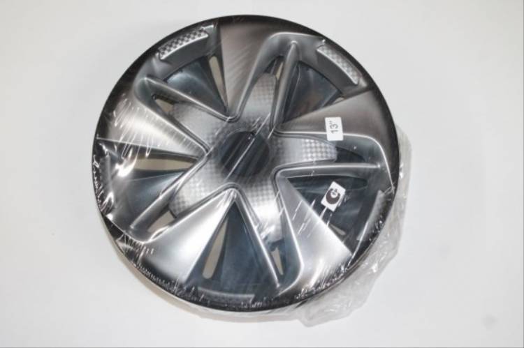 Колпак колеса 13" СУПЕР АСТРА серебристо-черный карбон из 2шт (LION)