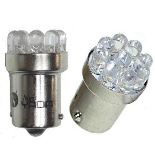 Лампа габарит. 12V R10W 9 LED с цок. BA15s (Nord Yada)