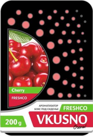 Освежитель (ароматизатор) под сиденье Freshco Vkusno вишня 200г (Azard)