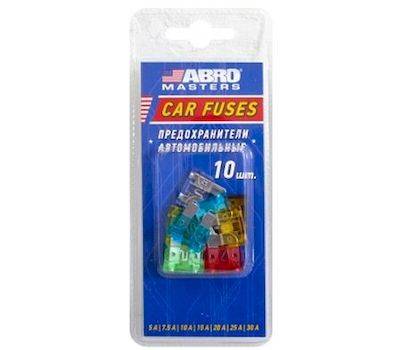 Предохранитель флажк. набор №9 из 10шт. (5А,7.5А,10А,15А,20А, 25А, 30А) в блист. (ABRO) (12)