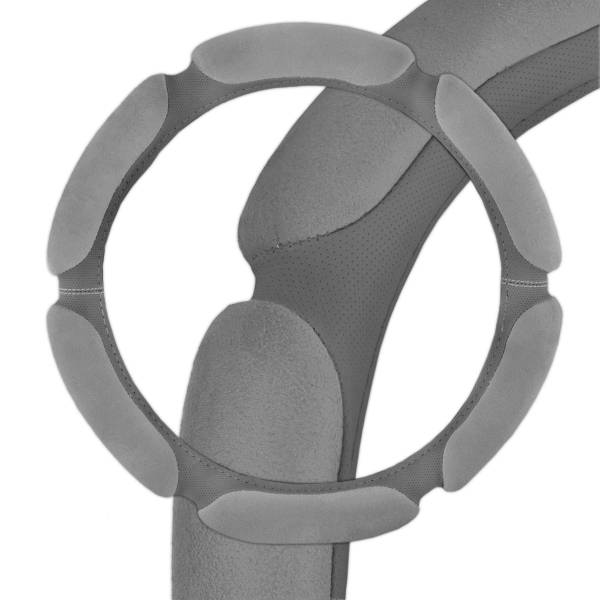 Оплетка руля L 39-40 см спонж (6 подушек) серая (SKYWAY)