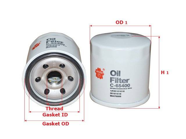 Фильтр масляный Spark 0.8-1.2 Aveo 1.2 C65400=SM5777 (Sakura)