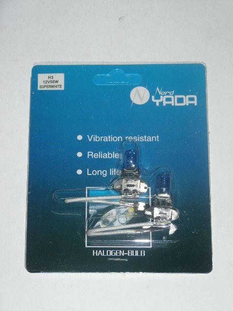Лампа H3 12V 55W набор SUPER WHITE (Nord Yada)