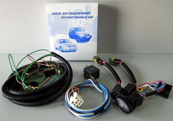 ) 0305062001/002 (2 шт. Фара п/туман. Комплект проводов для птф ваз 2115. П туман. Противотуманки с проводами соланог620.