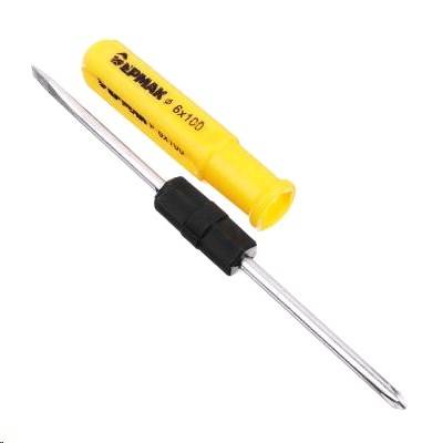 Отвертка комбинированная двухсторонняя 6*100мм желтая (Ермак)