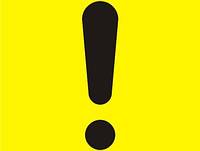 Наклейка За рулем новичок Восклицательный знак на желтом фоне