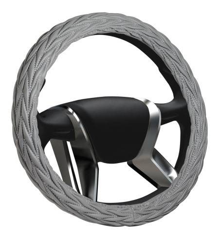Оплетка руля M 37-38 см кожа "SENATOR DAKOTA" серая (Azard)