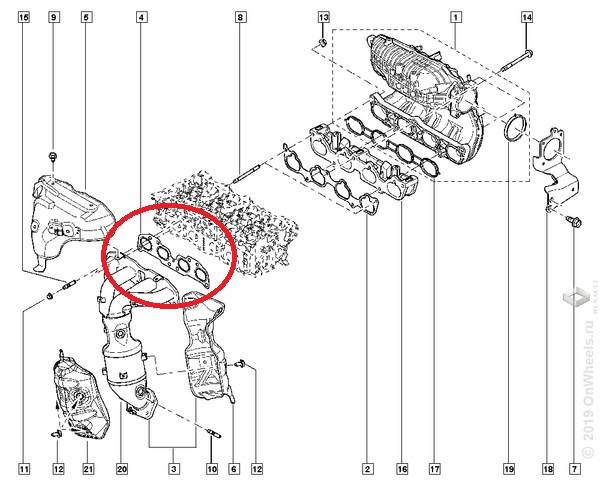 Прокладка коллектора Renault Koleos Nissan Teana J32 X-Trail T31 выпуск.