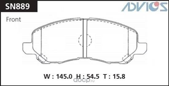 Колодка торм. Mitsubishi Lancer Outlander III ASX с 2010 г. перед.