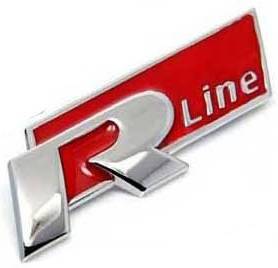 Эмблема надпись "Rline" 7х2,5см красная, блистер (No name)