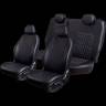 Чехлы на сиденье /Lada Largus/ 5 мест. с 02.2021г. 60/40 3Г Турин Ромб Экокожа черная/синяя нить (разд.зад.спинка)