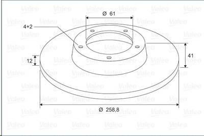 Диск тормозной перед. Renault Logan Sandero Megane I Lada Largus невентилир. 259х12 мм. (Valeo)