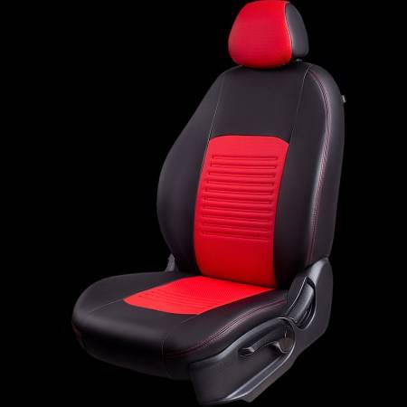 Чехлы на сиденье /Lada Largus/ 5 мест. с 02.2021г. 60/40 3Г Турин СТ Экокожа черно-красная (разд.зад.спинка)