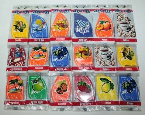 Ароматизатор подвесной "MON" Микс (лист 72 шт) (AREON)