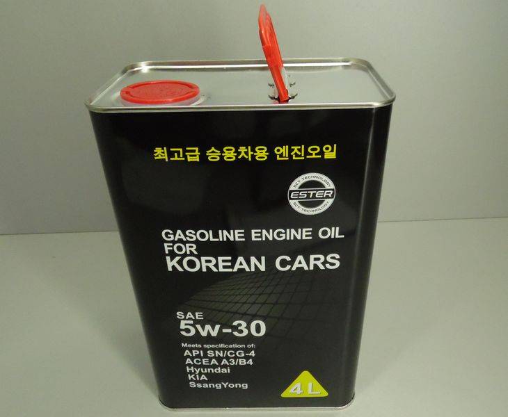 Масло моторное Kia/Hyundai 5W30 ACEA A3/B4, API SN синт. ж/б (4л)