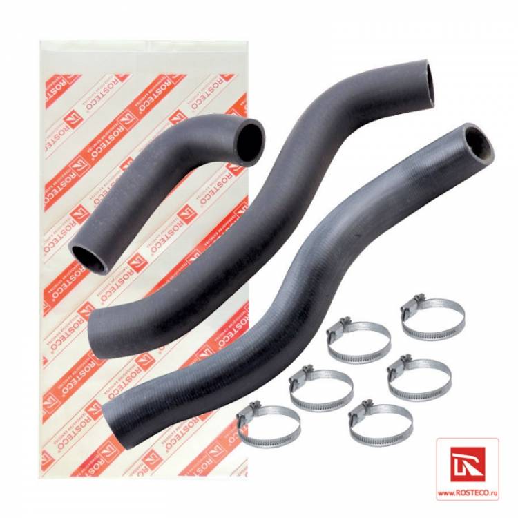 Патрубки радиатора ВАЗ-21082 8 кл. инж. +хомуты  (Rosteco)