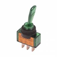 Тумблер 2-х позиц. 12V 20А (3c) ON-OFF однополюсный с зеленой подсветкой (REXANT)
