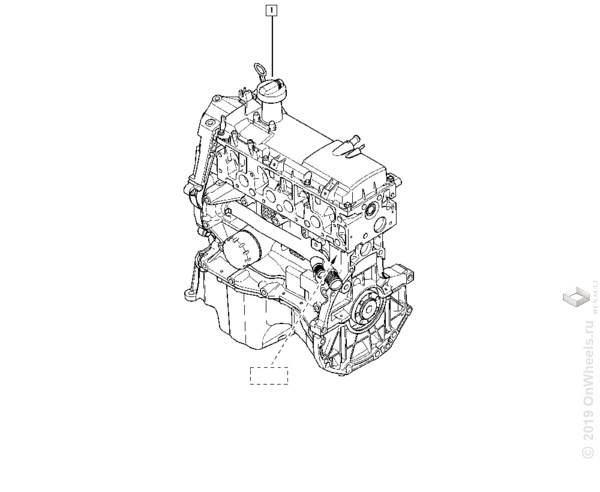 Двигатель с оборудованием в сборе Renault Logan II Sandero II 1.6 без генератора (K7MA812)