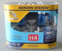 Лампа Clearlight H4-12-60/55 XenonVision Long Life 6000К ярко-белая (набор 2шт H4 +W5W)