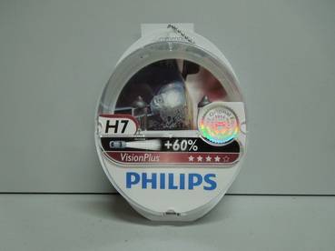 Лампа PHILIPS H7-12-55 +60% VISION PLUS набор 2шт 12972VPS2