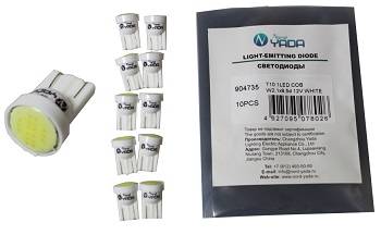 Лампа габарит. 12V W5W T10 1 COB без цок. W2.1x9.5d