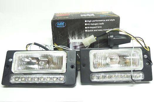 Фара противотуманная ВАЗ 2110-15 с дополнительными ходовыми огнями 8 сетод. 2шт (NBN)