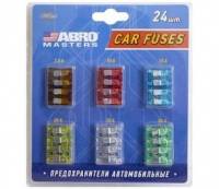 Предохранитель флажк. набор из 24шт. (7.5А,10А,15А,20А,25А, 30А) в блист. (ABRO) (12/48)