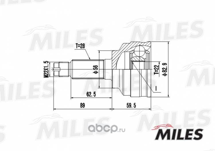 ШРУС Kia Spectra 1.6 наруж. 28 зуб. d-2.9 с ABS