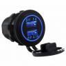 Разъем USB на 2 USB (1A+2,1A), 12-24V, 5V дополнительный врезной, круглый