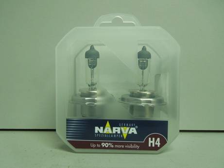 Лампа NARVA H4-12-60/55 +90% RANGE POWER набор 2шт (20)