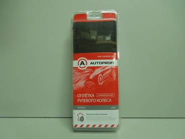 Оплетка руля (M) 2108-15, ИНОМАРКИ 37-39 см с прострочкой, вставки перфорированные, черно-синяя под шнуровку (Autoprofi)