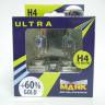 Лампа МАЯК УЛЬТРА NEW набор 2шт H4-12- 60/55 +60% Gold (всепогодная) (10/100) (Маякавто)
