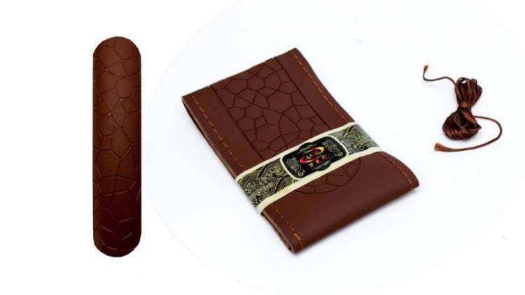 Оплетка руля M 37-38 см кожзам со шнуровкой коричневая (FAST STREAM)