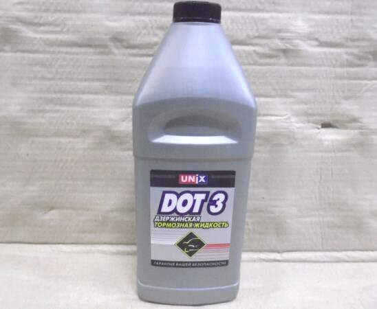 Жидкость тормозная UNIX DOT 3 910мл.