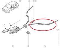 Трос ручн. тормоза Renault Clio II Symbol II лев.