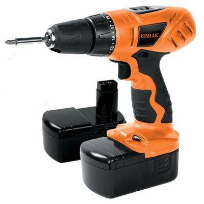 ЕРМАК Дрель-шуруповерт аккум. ДША-18-2/ДК;18В,1;3А*ч;0-350/0-950об/мин;8/20Нм;10мм(к;з/у 3-5ч, д/б)