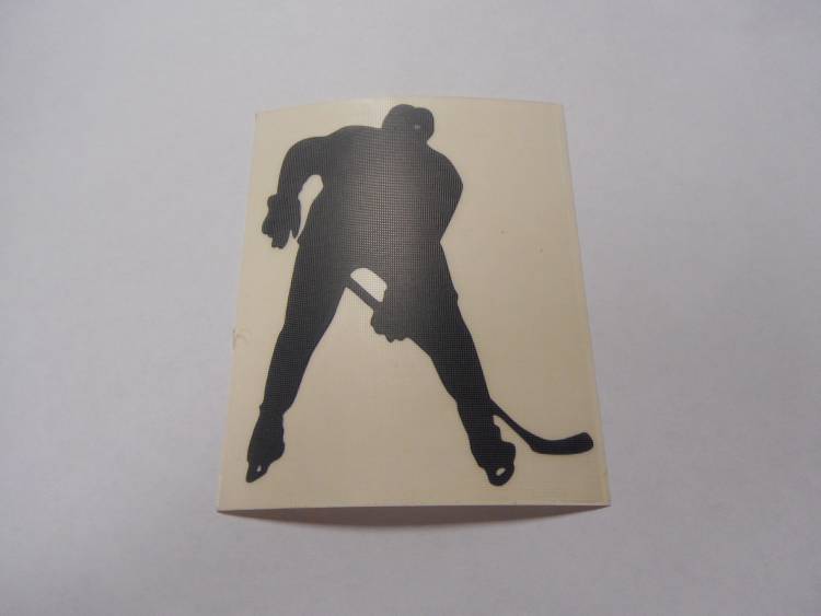 Наклейка Хоккеист №1 черная 10х10