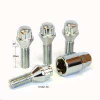 Болт колеса секр. M12*1,5*28 Хром Конус с выступом (Вектор) Болт колеса секр. M12*1,5*28 Хром Конус с выступом (Вектор)